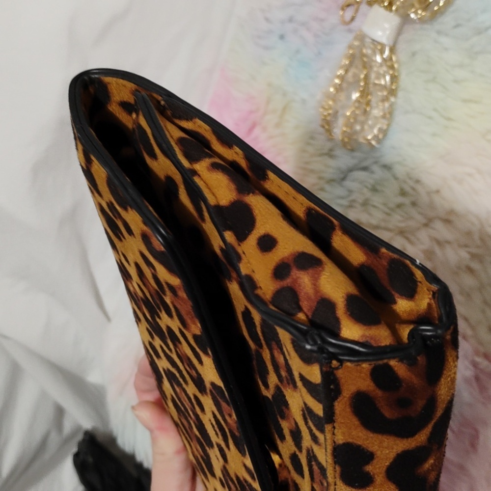 (#30) NWT Hoxis Leopard Animal Print Bag W Removable Chain Strap - Picture 8 of 8